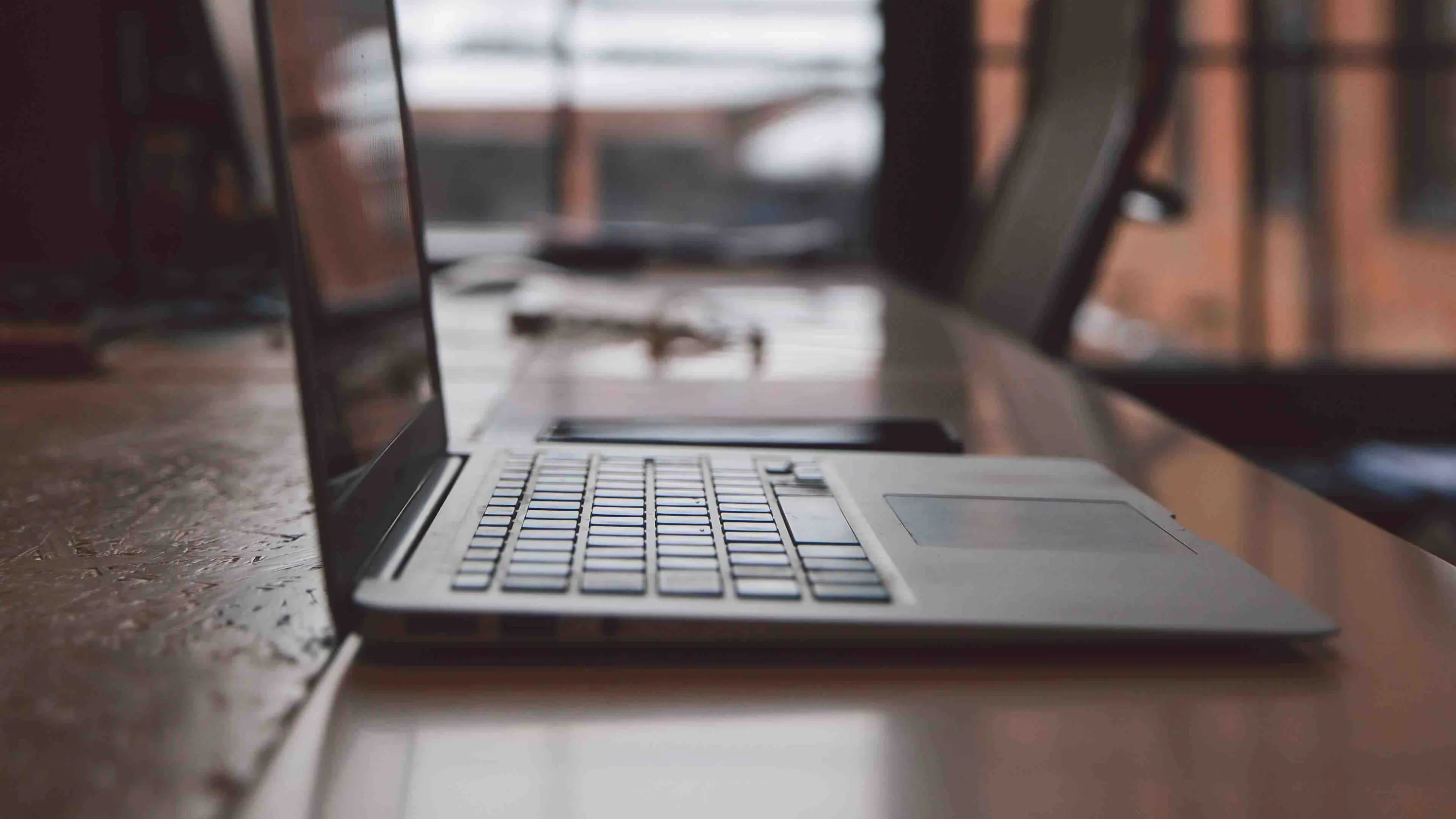Laptop at desk