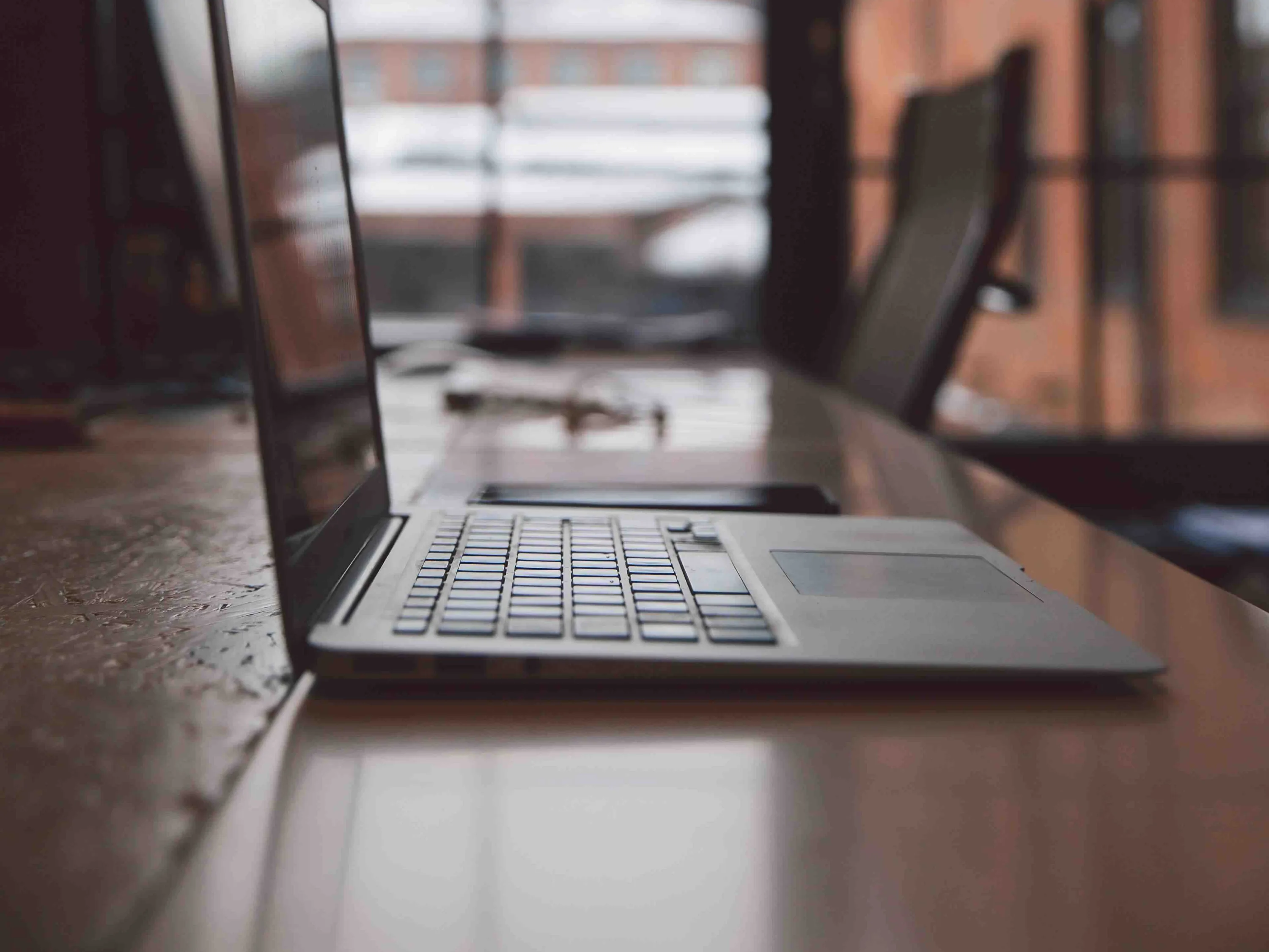 Laptop at desk
